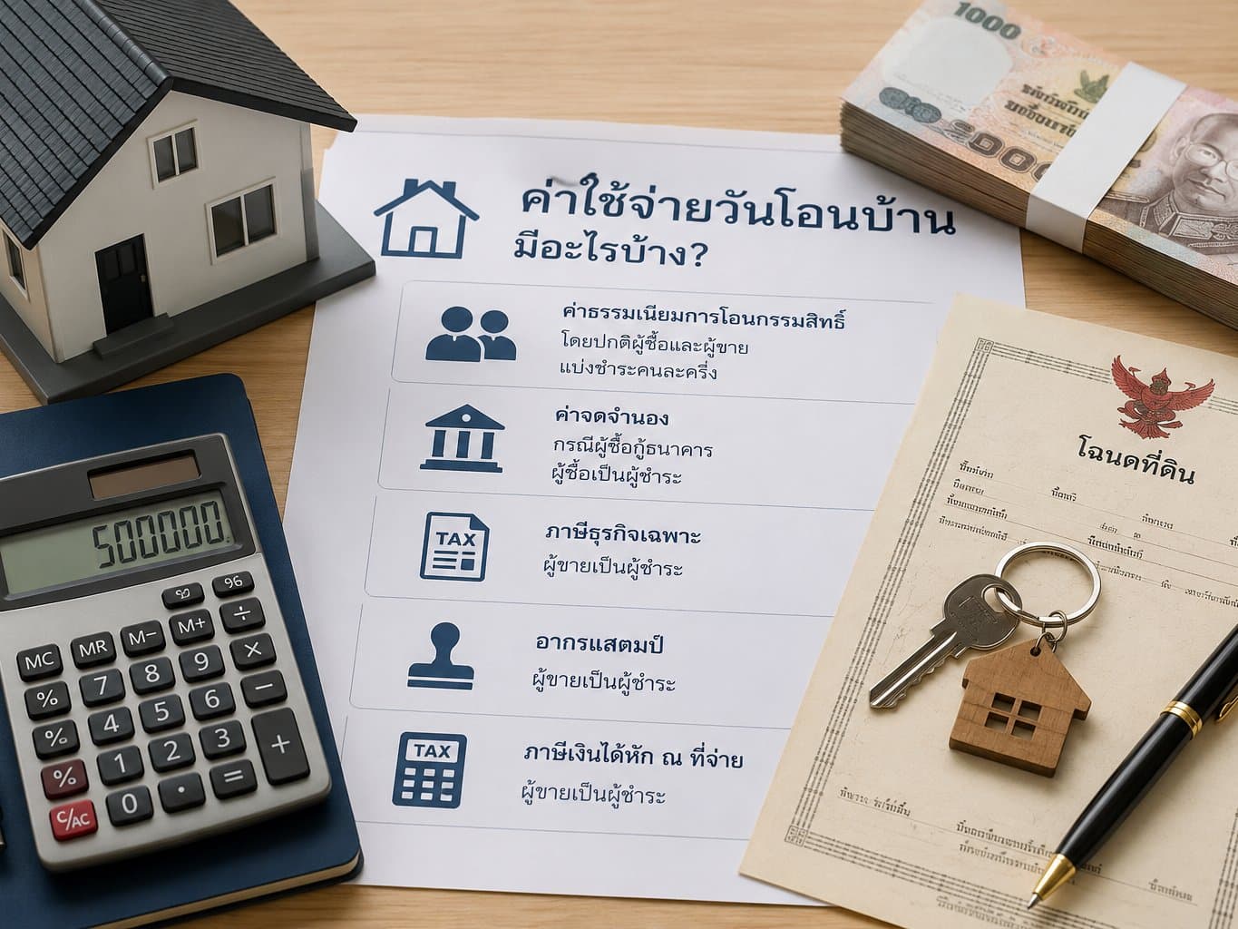 ค่าโอนบ้านมีอะไรบ้าง? สรุปค่าใช้จ่ายวันโอนที่ผู้ซื้อและผู้ขายควรรู้